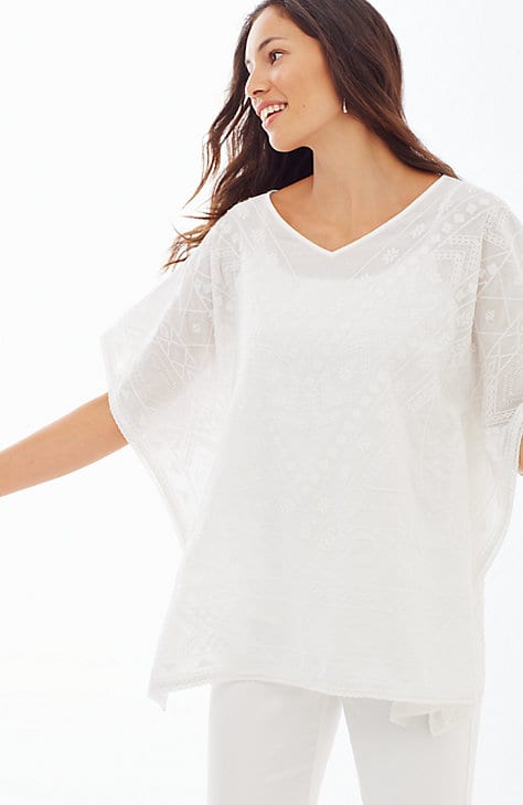 white sands embroidered poncho