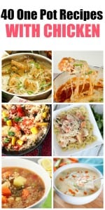 These 40 one pot recipes with chicken are easy to prepare and require little clean up afterwards. They use easy to find ingredients like pasta and rice and are a complete meal. I always make sure I have a couple of these in my weekly meal plan. These 40 one pot recipes with chicken are easy to prepare and require little clean up afterwards. They use easy to find ingredients like pasta and rice and are a complete meal. I always make sure I have a couple of these in my weekly meal plan.