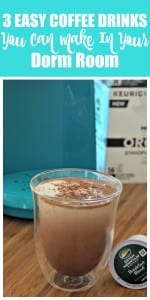 These three easy coffee drinks you can make in your dorm use easy to find ingredients and can be whipped up in a jiffy. Sending your college kid off to school with a Keurig, Green Mountain Coffee K-Cups and some coffee drink recipes will give them some of the comforts of home. These three easy coffee drinks you can make in your dorm use easy to find ingredients and can be whipped up in a jiffy. Sending your college kid off to school with a Keurig, Green Mountain Coffee K-Cups and some coffee drink recipes will give them some of the comforts of home.
