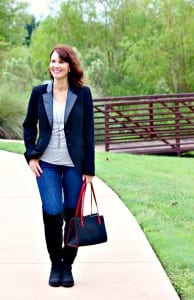 Your go-to black blazer outfit for all of your fall fashion needs. Pair a blazer with your favorite tee, denim and knee high boots for a nice mix between casual and dressy. Your go-to black blazer outfit for all of your fall fashion needs. Pair a blazer with your favorite tee, denim and knee high boots for a nice mix between casual and dressy.