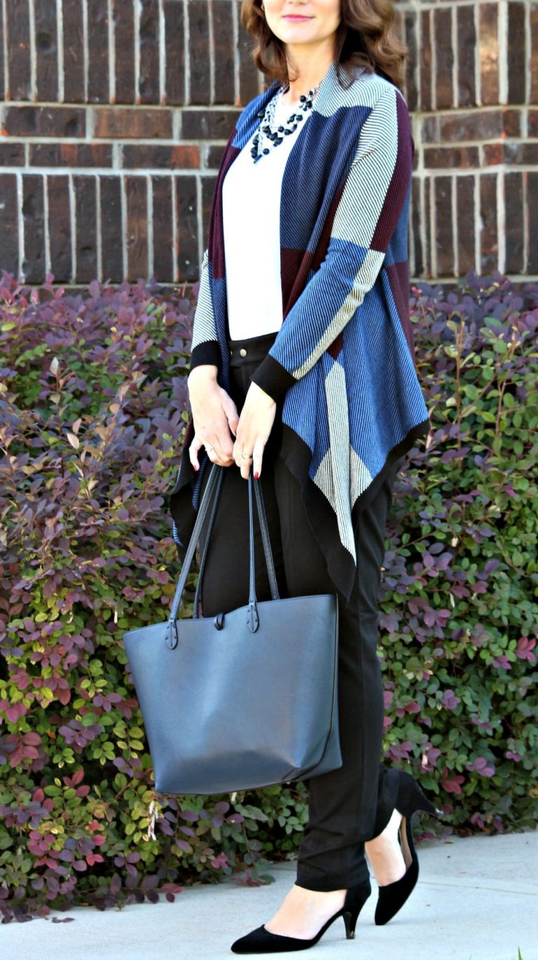 Are you looking for a black pants outfit for work? I have three ideas for you featuring a sweater/shirt combo, cardigan and wool blazer. Are you looking for a black pants outfit for work? I have three ideas for you featuring a sweater/shirt combo, cardigan and wool blazer.