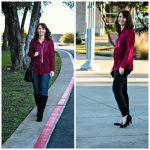 Holiday outfits ideas for women - go from day to night with ease. Same shirt, different denim and accessories. Holiday outfits ideas for women - go from day to night with ease. Same shirt, different denim and accessories.