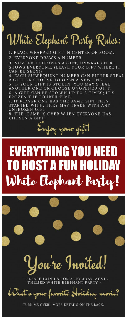 These ideas about how to host a Holiday White Elephant Party are incredibly simple and easy to pull together. Plus, everything you need is there from the printable invitations and rules to the food and decor ideas. LOVE!