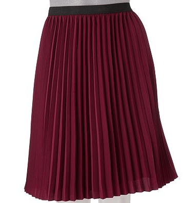 AB Studio Solid Pleated Skirt