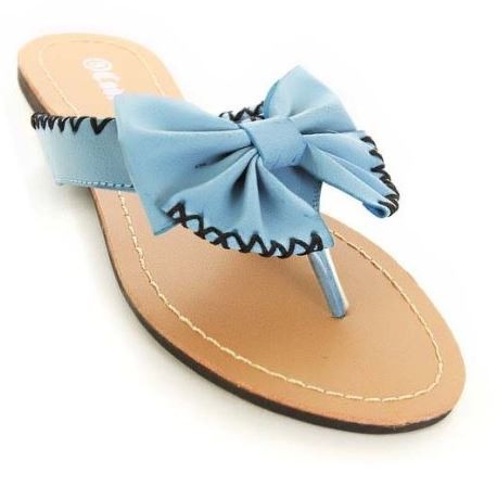 Blue bow sandals