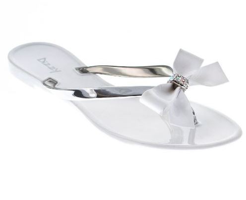 Silver bow sandals