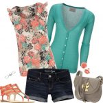 Teal and Coral Outfit Ideas