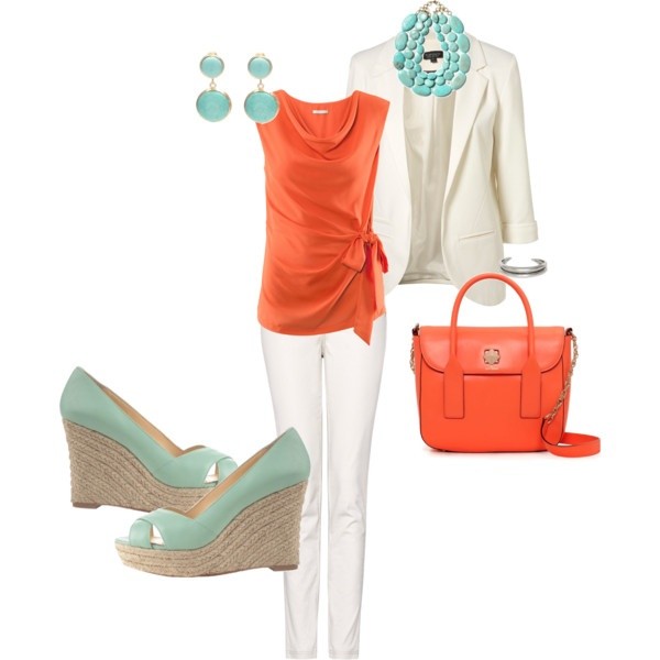 Coral and 2024 teal outfit