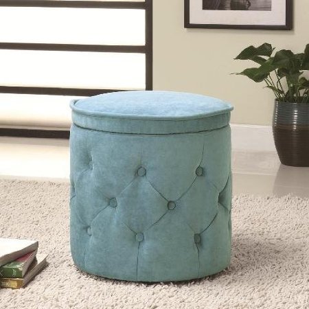 blue storage ottoman