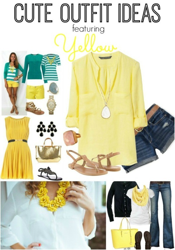 These cute outfit ideas for summer are all about the color yellow and how to wear it. Yellow is such a bright cheery color and can be tricky to incorporate into your summer outfits. From yellow accessories and handbags, to shirts and blazers, these outfit ideas will give you some fantastic ways to wear this beautiful color. I love the yellow shirt with the denim shorts!!