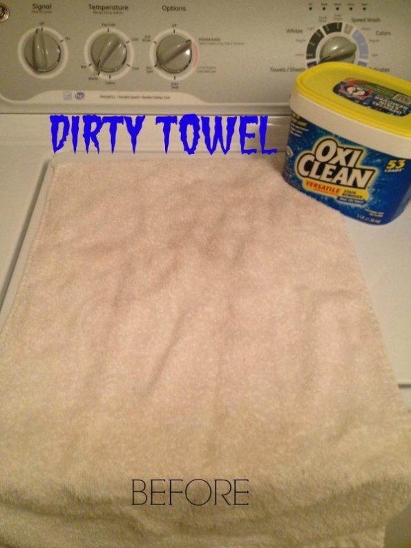 Removing Stains from White Towels with OxiClean | Mom Fabulous