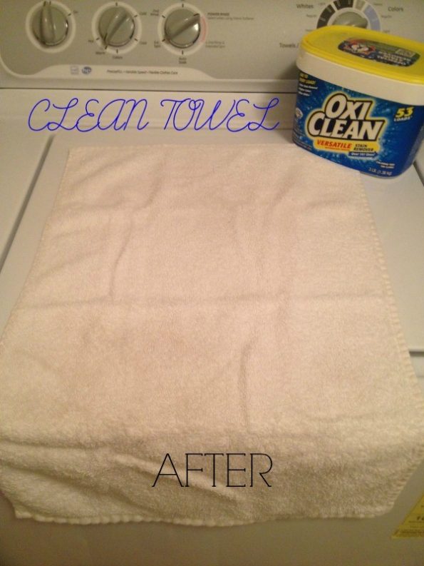 Removing Stains from White Towels with OxiClean Mom Fabulous