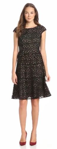 Anne Klein Women's Ribbon Lace Swing Dress