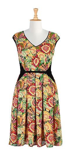 Citrus colorblock print frock