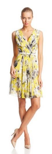 Donna Morgan Women's Sleeveless Printed Belted Dress