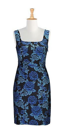 Floral embossed sheath dress