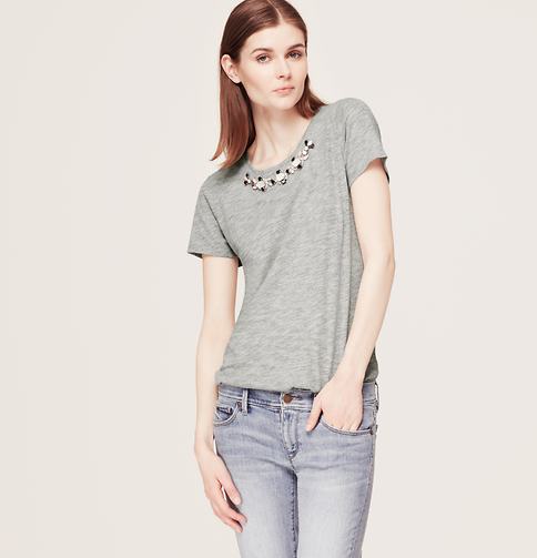 LOFT Blush Stone Necklace Tee