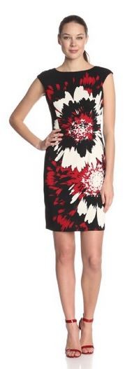 Maggy London Women's Cap-Sleeve Splish-Splash Flower-Printed Dress