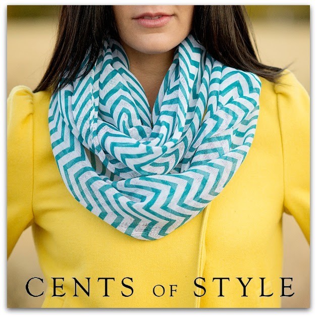 Chevron Infinity Scarves Blue Cents of Style Flash sale