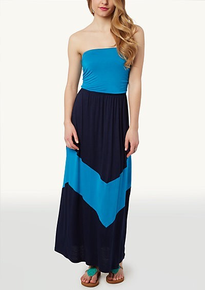 Mitred Tube Maxi Dress