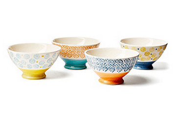 handpainted footed bowls