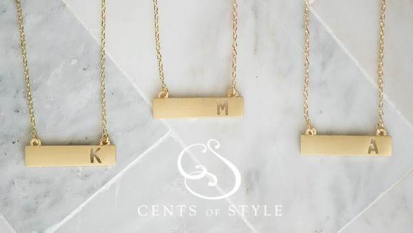 Cents of Style Bar Necklace, Monogrammed Bar Necklace