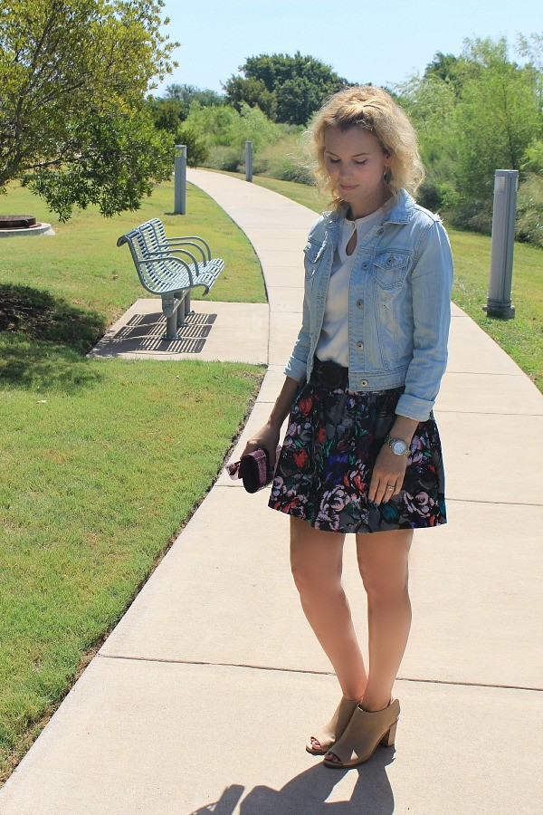 floral skirt, fall fashion 2014, fall outfit ideas, fall trends