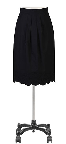 Scallop trim poplin skirt