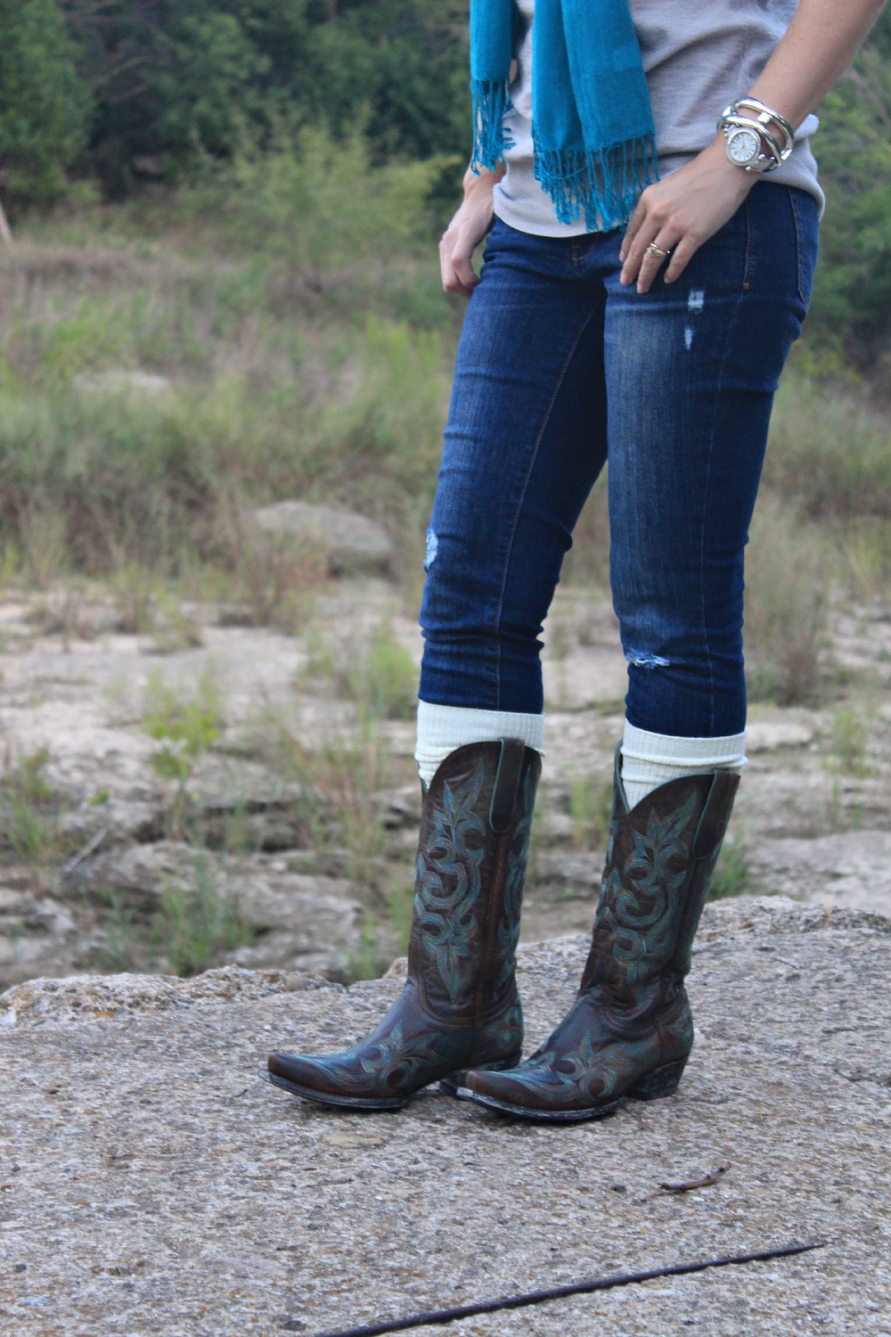 socks that look like cowboy boots