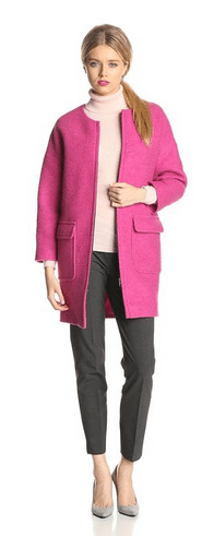 Pink Women's Coat, Pink Wool Coat, Helene Berman Coats, Women's Coats