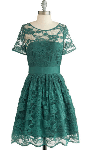 emerald green lace dress