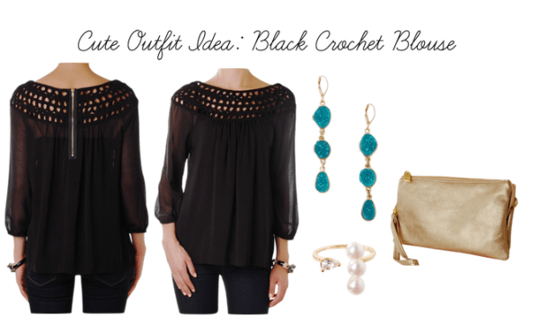 humble chic new york black crochet blouse