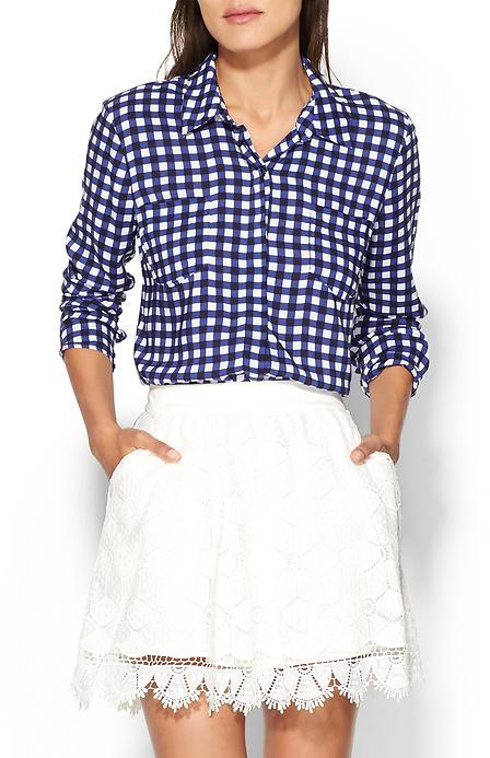 blue gingham shirt