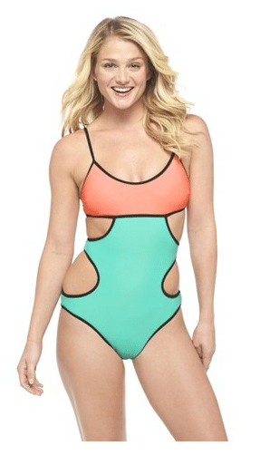 Colorblock one piece swimsuit