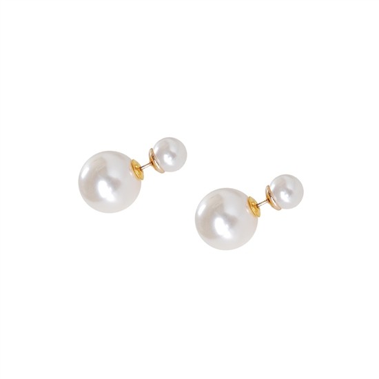 Dior double pearl clearance earrings