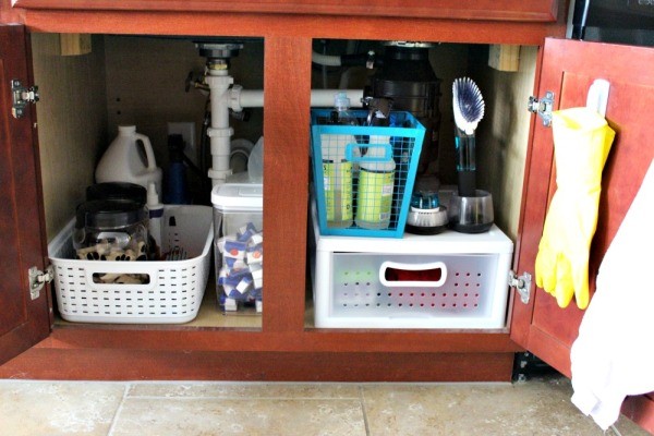 Organizing Under the Kitchen Sink