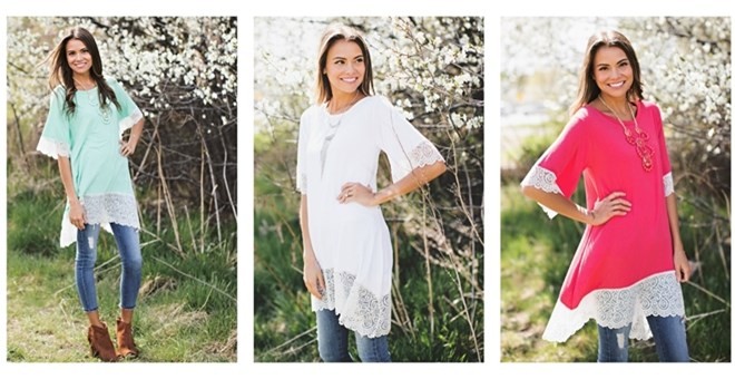 lace hem tunic