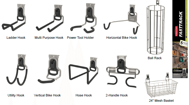 rubbermaid fasttrack horizontal bike hook