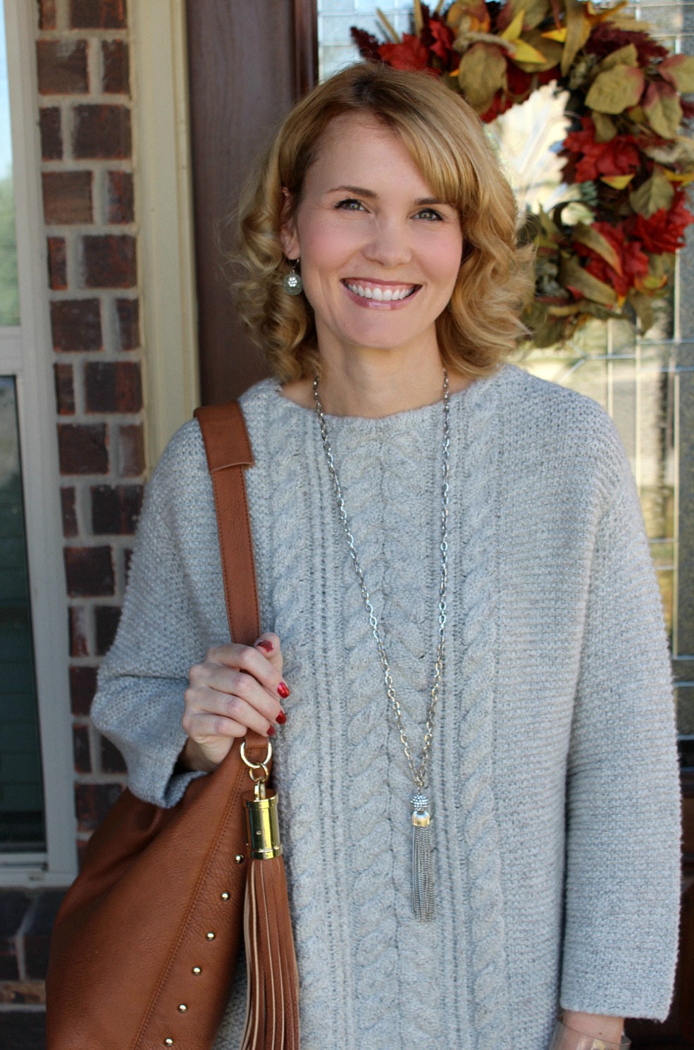 Gray And Camel Sweater