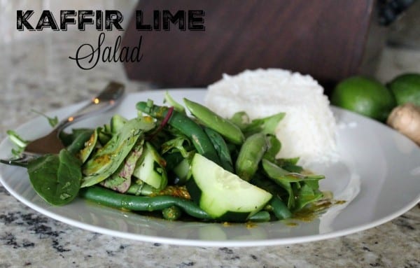 Kaffir Lime Salad- made with spices from Raw Spice Bar and served with Veetee rice. A quick, healthy and flavorful meal.