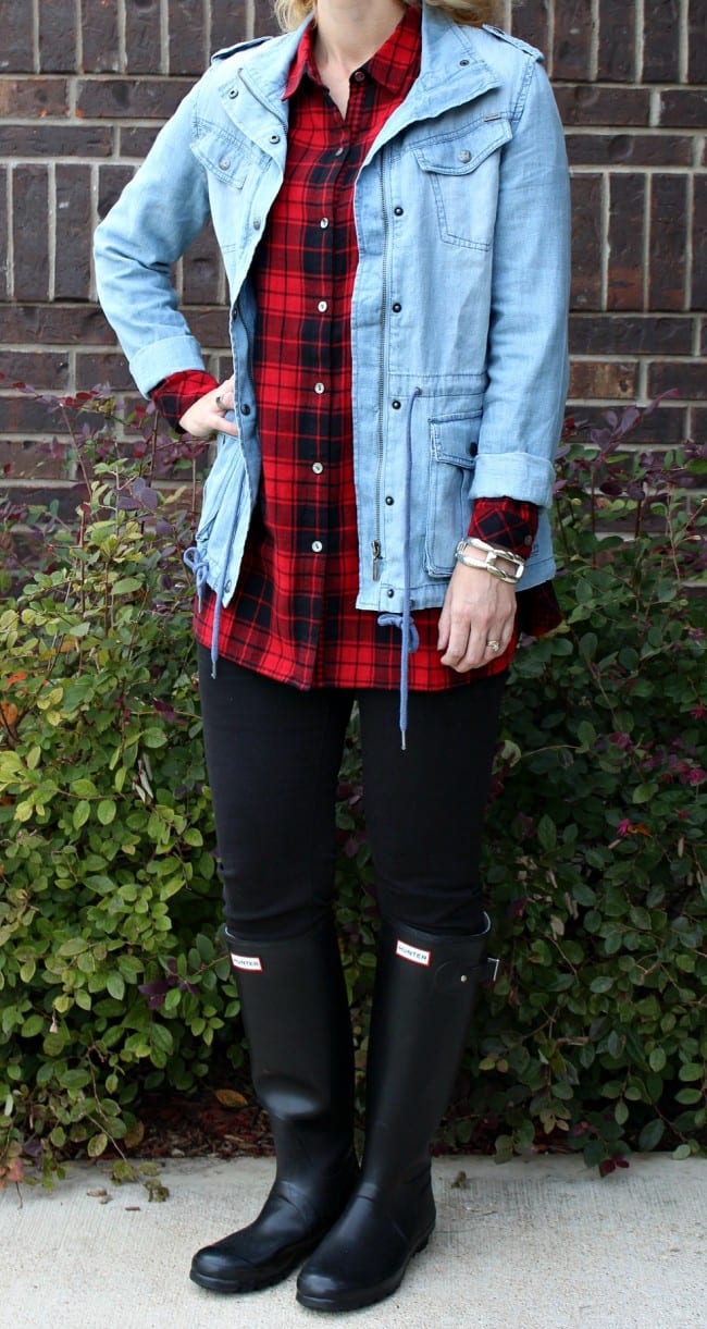 Are you looking for red plaid shirt outfit ideas? I created 3 different outfits with one shirt and I love the results. These are easy to put together, casual outfits that anyone can wear.