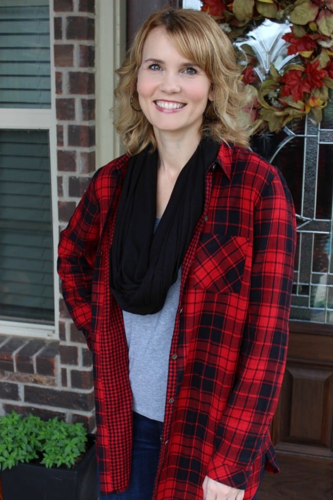 Are you looking for red plaid shirt outfit ideas? I created 3 different outfits with one shirt and I love the results. These are easy to put together, casual outfits that anyone can wear.