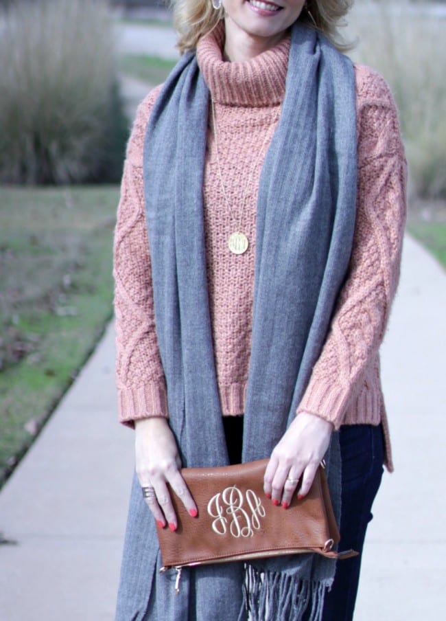 Let's add some color to what can typically be a drab weather season with a pink sweater outfit!