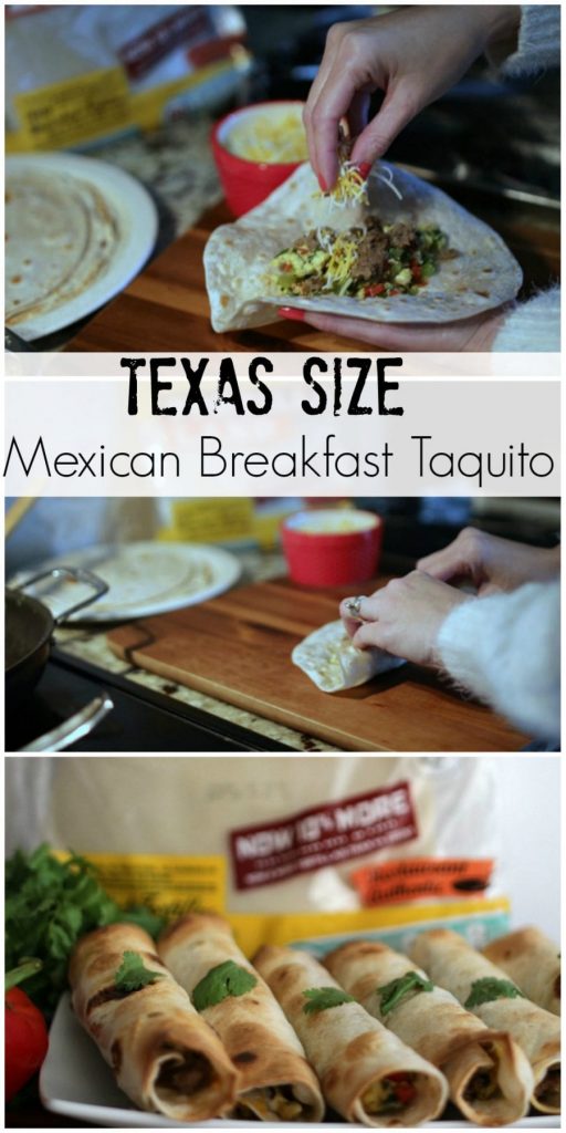 Texas Size Mexican Breakfast Taquitos are filling, full of flavor and the perfect idea for breakfast, brunch, lunch or dinner. Once you serve these, you family and friends will ask for more! (Mine did.)