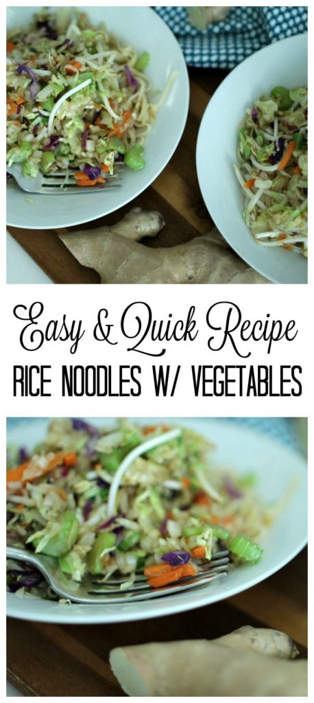 This rice noodles with vegetables recipe is easy, quick and oh so good. The sauce that goes with it, pulls it all together.