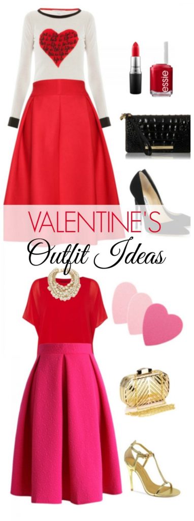 Valentines Outfit Ideas - From soft pink tulle skirts and black heels, to statement necklaces and mixing of colors - this is a holiday where you can go all out. Here are four ideas for this special holiday.