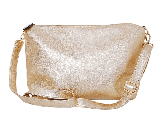 Vegan Leather Crossbody Bag in Gold