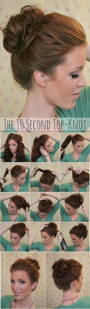 I've always wondered how to do a top knot and make it look like I didn't even try. You know the look I'm talking about? Here are a few how-to's for you.
