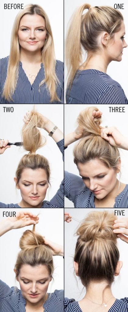 I've always wondered how to do a top knot and make it look like I didn't even try. You know the look I'm talking about? Here are a few how-to's for you.