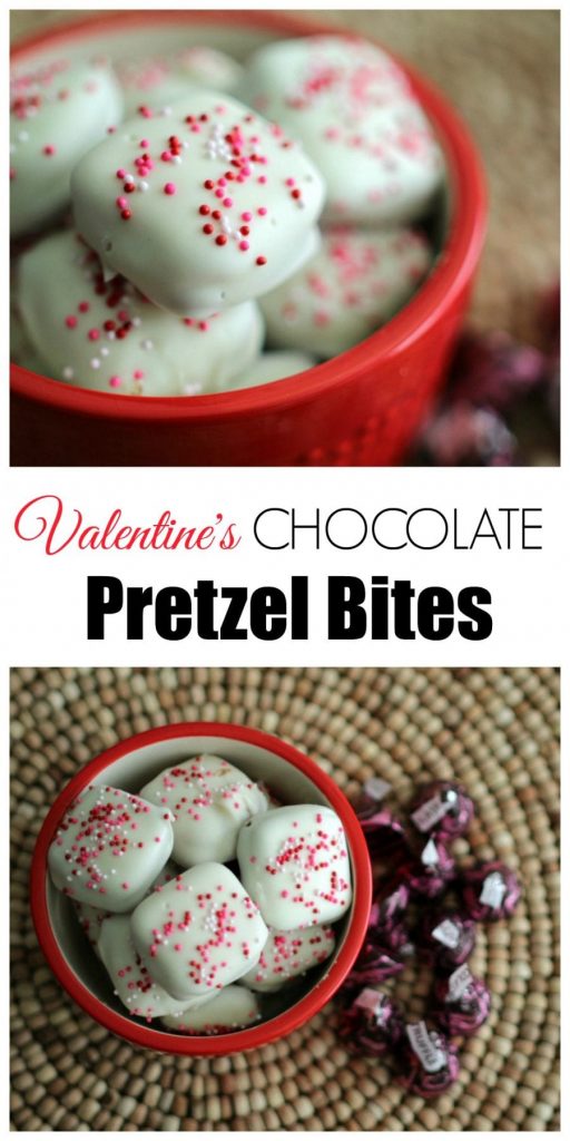 Valentines Snack Idea - These Chocolate Pretzel Bites are easy to make,